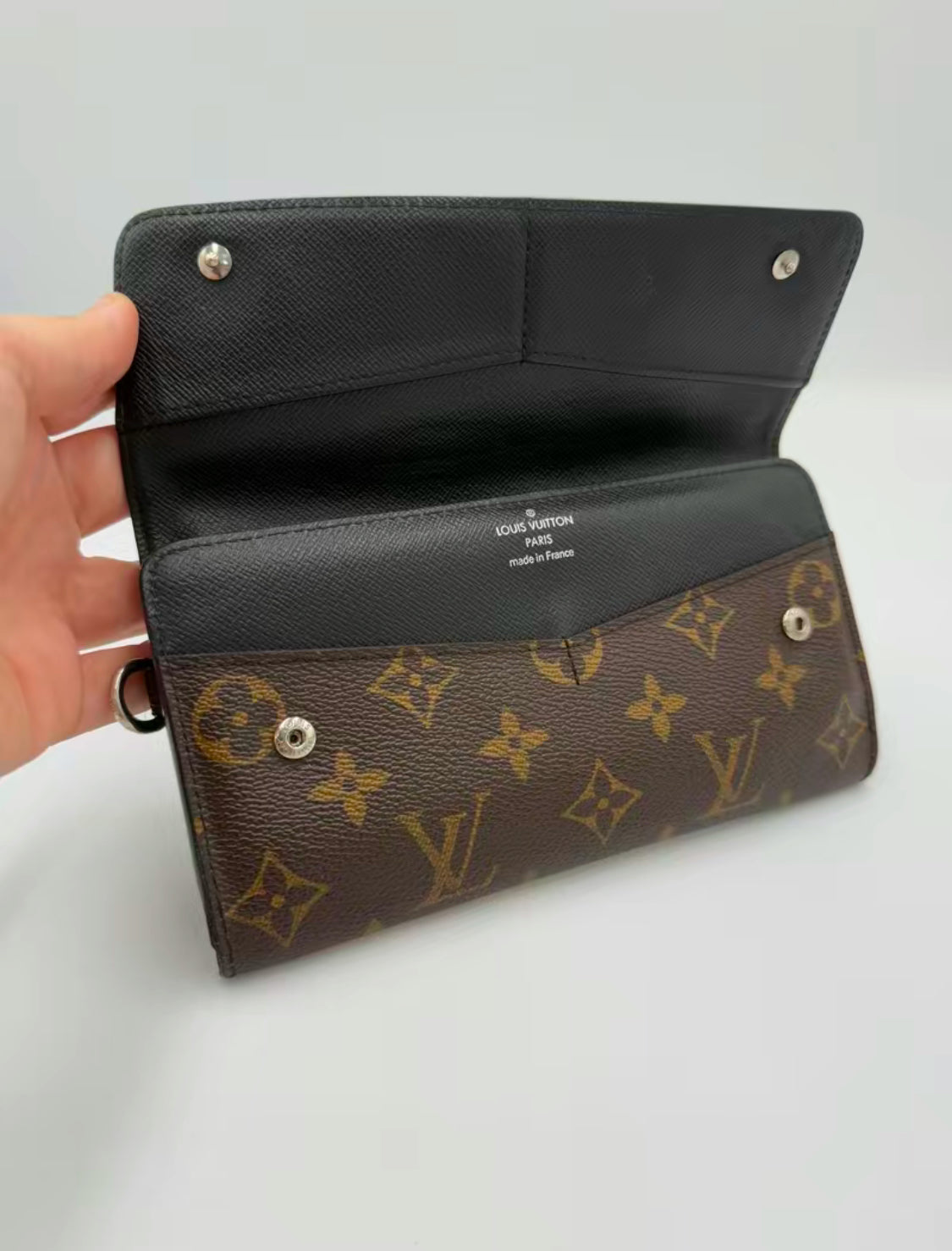 Louis Vuitton Coated Canvas Monogram Macassar Trifold Wallet MI4089