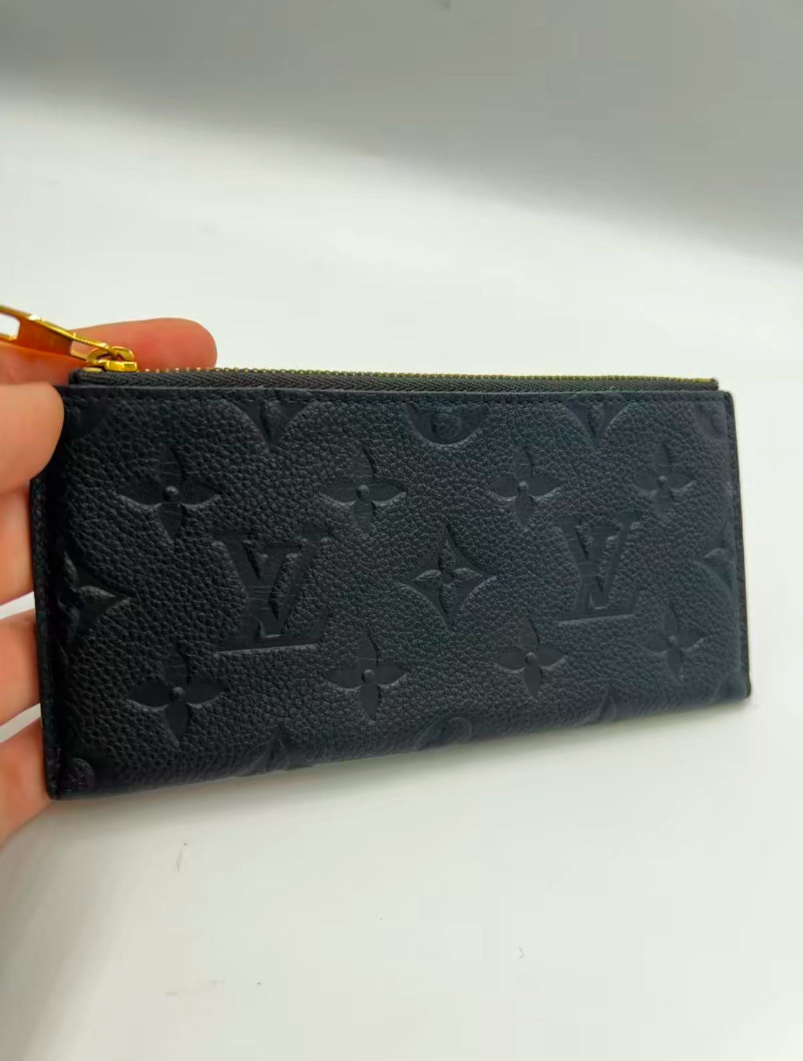 Louis Vuitton Monogram Navy Blue Empreinte Leather Zippy Pouch CA3192