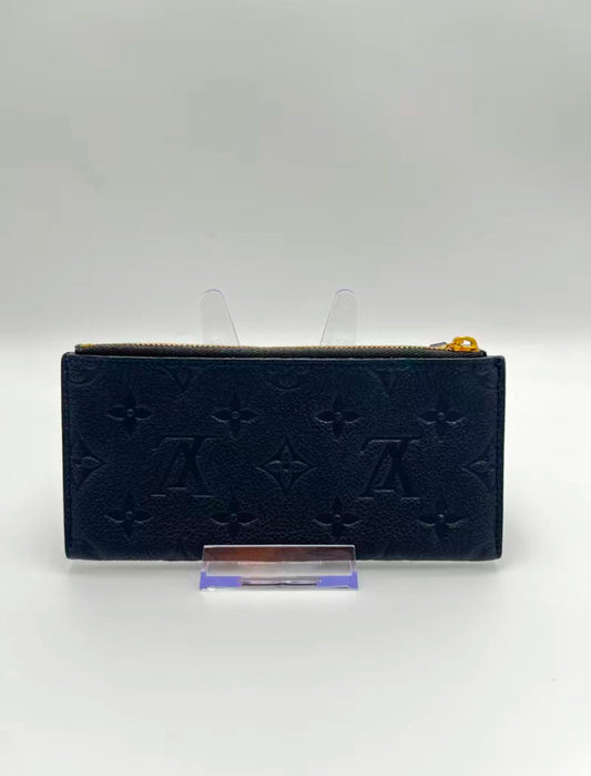 Louis Vuitton Monogram Navy Blue Empreinte Leather Zippy Pouch CA3192