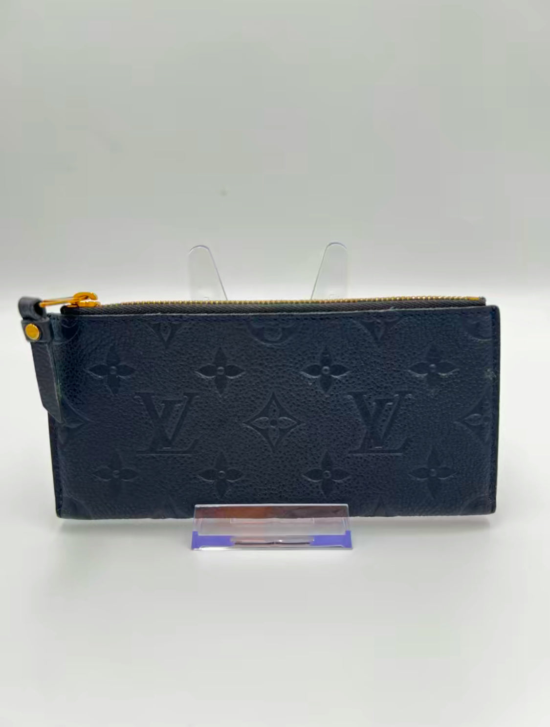 Louis Vuitton Monogram Navy Blue Empreinte Leather Zippy Pouch CA3192