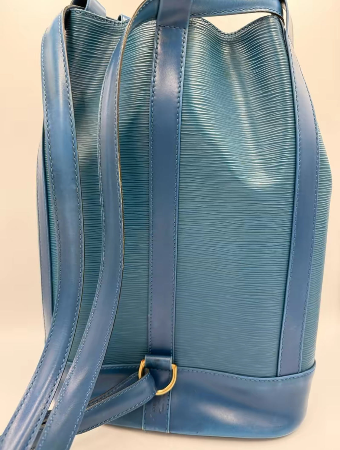 Louis Vuitton Blue Epi Leather Backpack/Sling Bag w/Compact Wallet