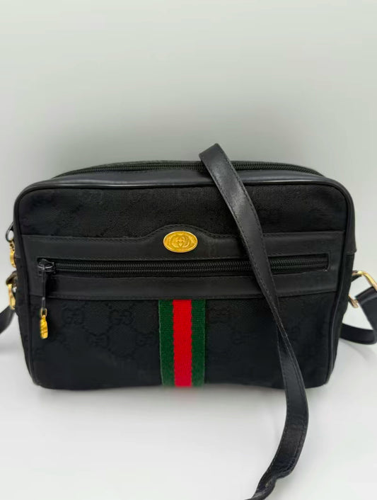 Gucci Canvas Guccissima Sherry Vintage Crossbody Bag