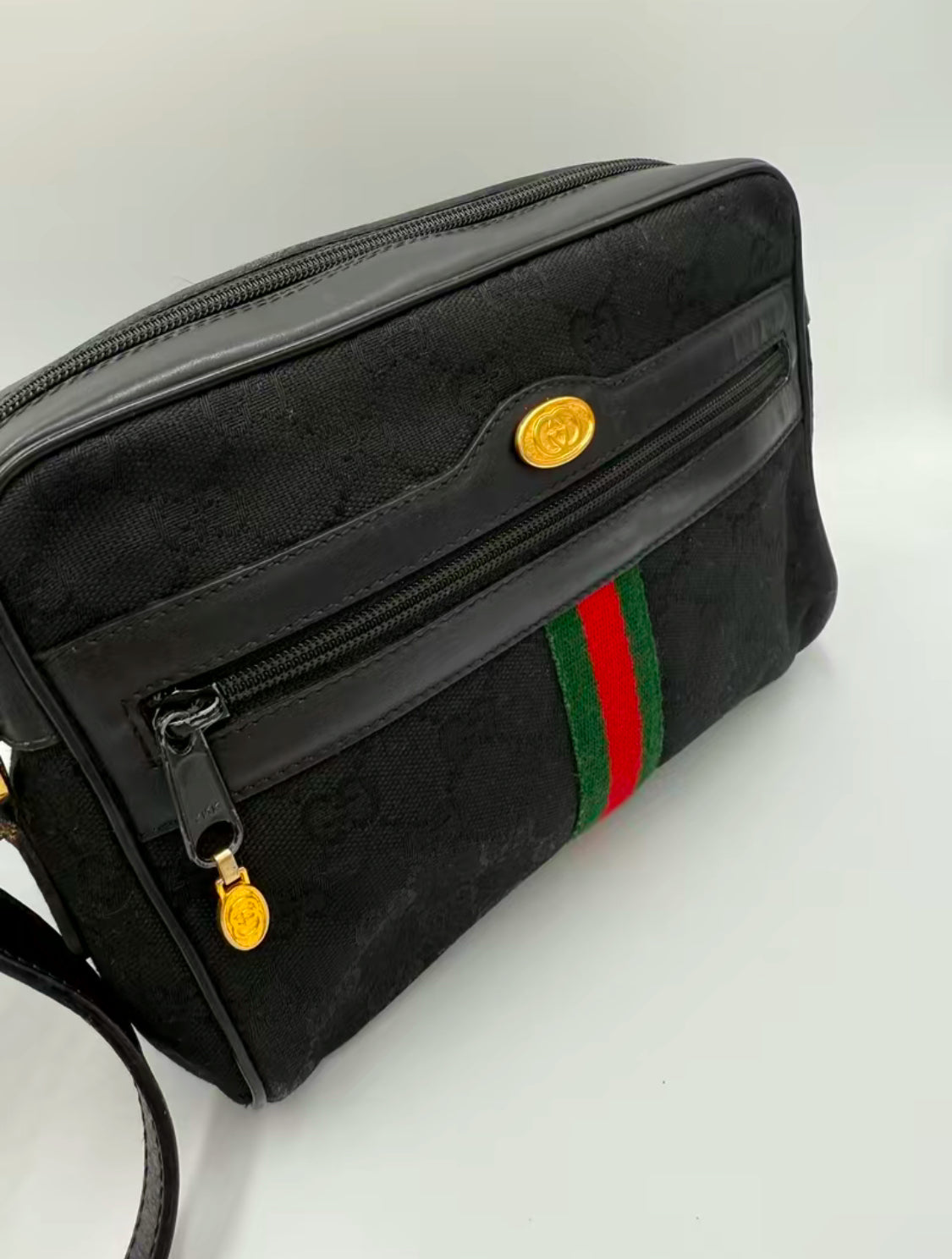 Gucci Canvas Guccissima Sherry Vintage Crossbody Bag