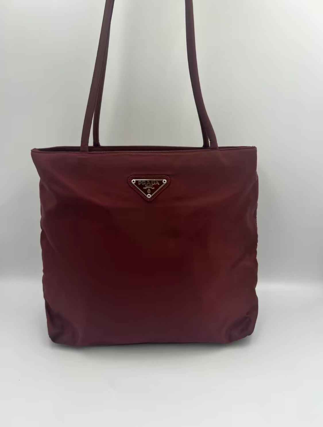 Prada Burgundy Tessudo Nylon Shoulder Bag