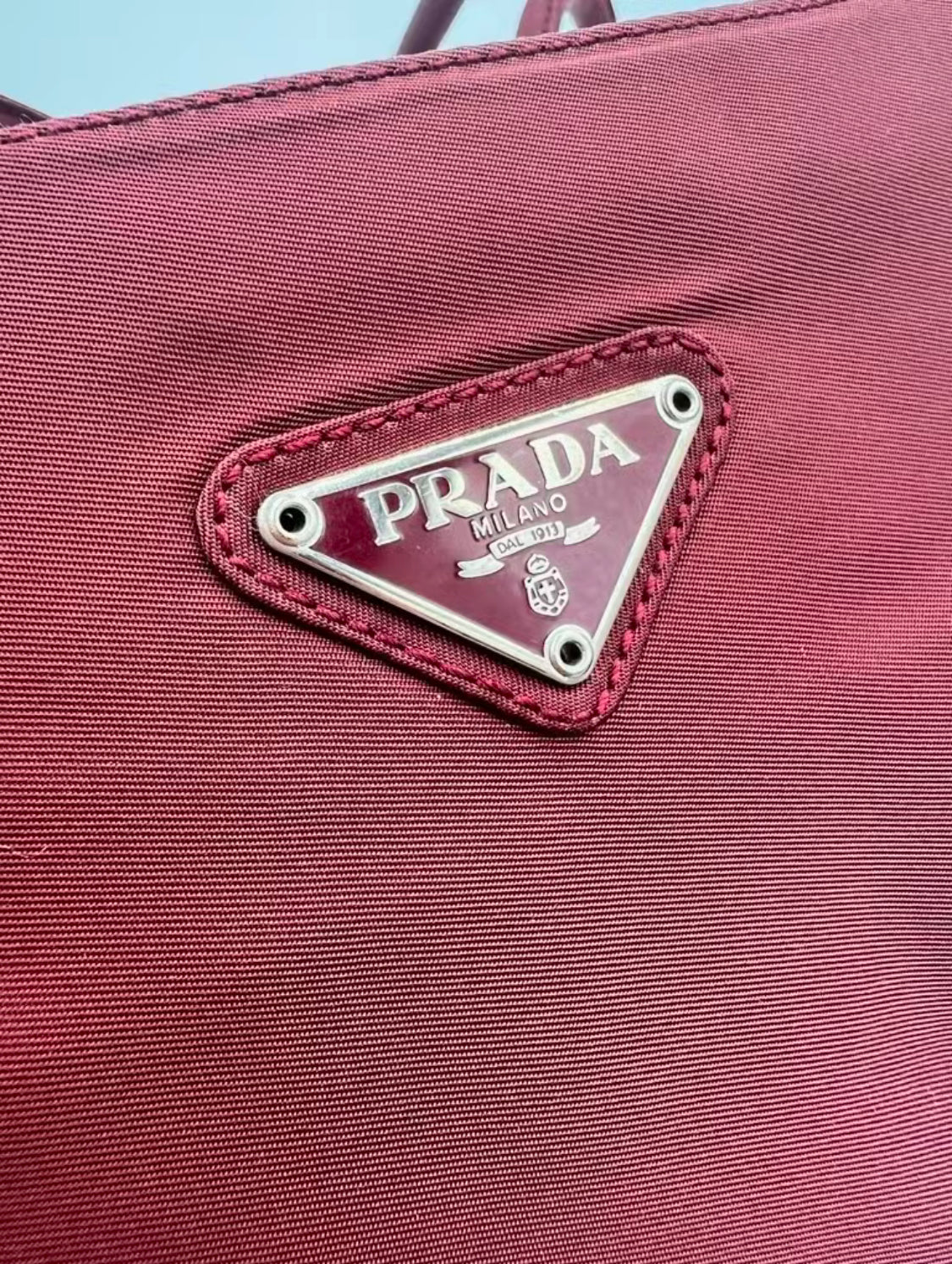 Prada Burgundy Tessudo Nylon Shoulder Bag