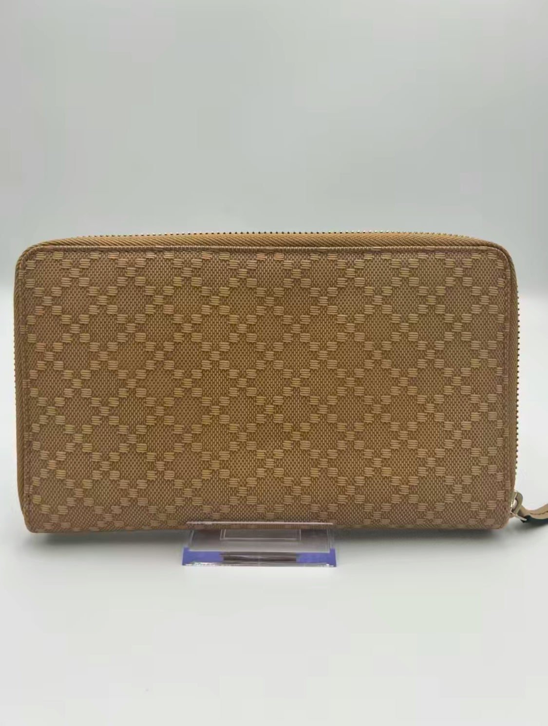 Gucci Coated Canvas Beige Diamante Oversized Zippy Wallet