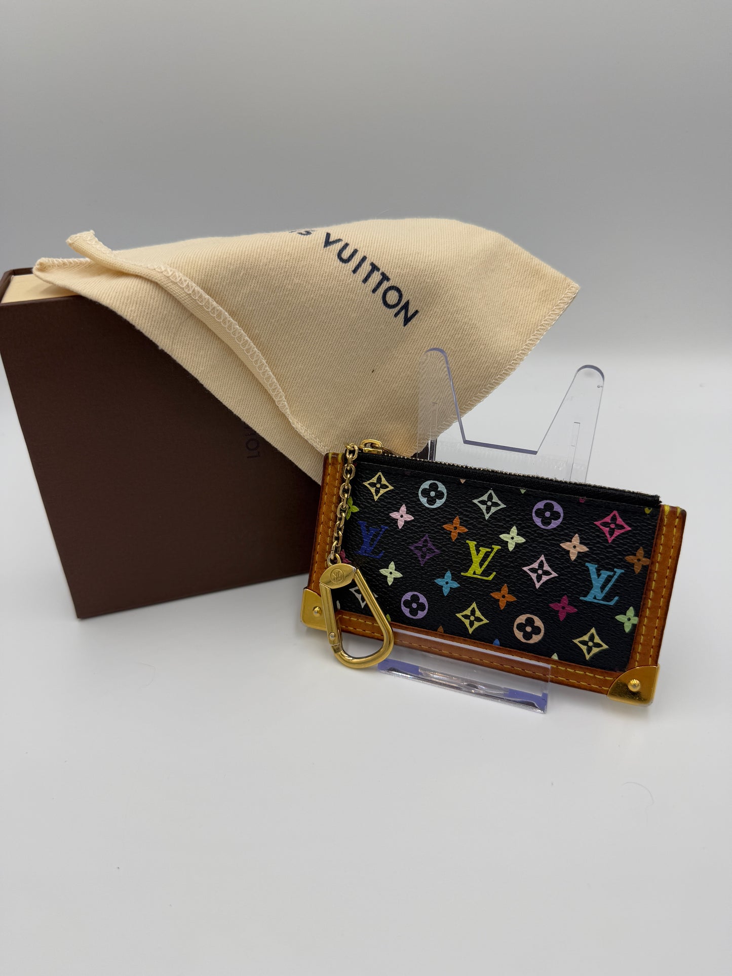 Louis Vuitton Black Murakami Key Cles and Card Holder CA0056