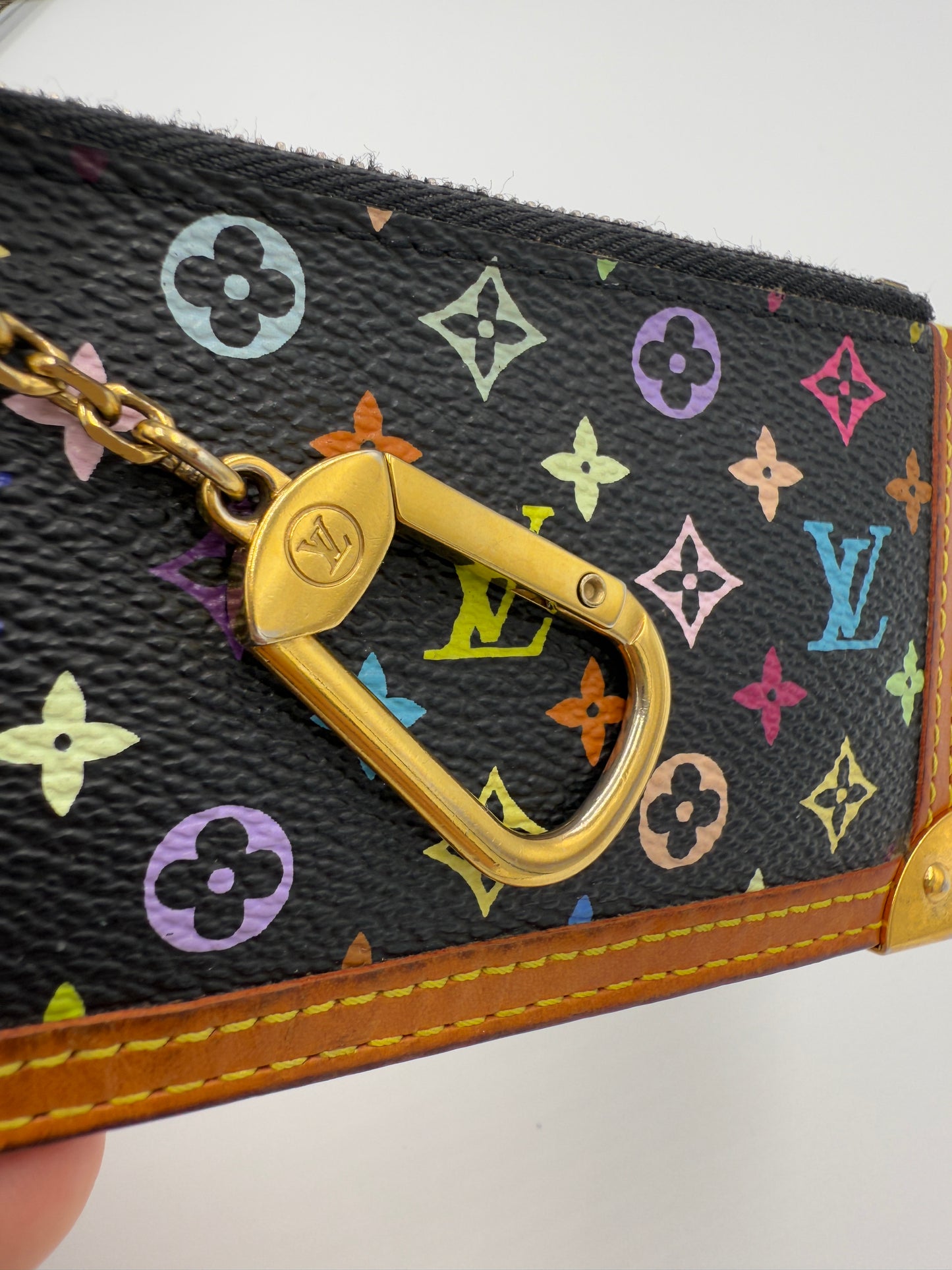 Louis Vuitton Black Murakami Key Cles and Card Holder CA0056