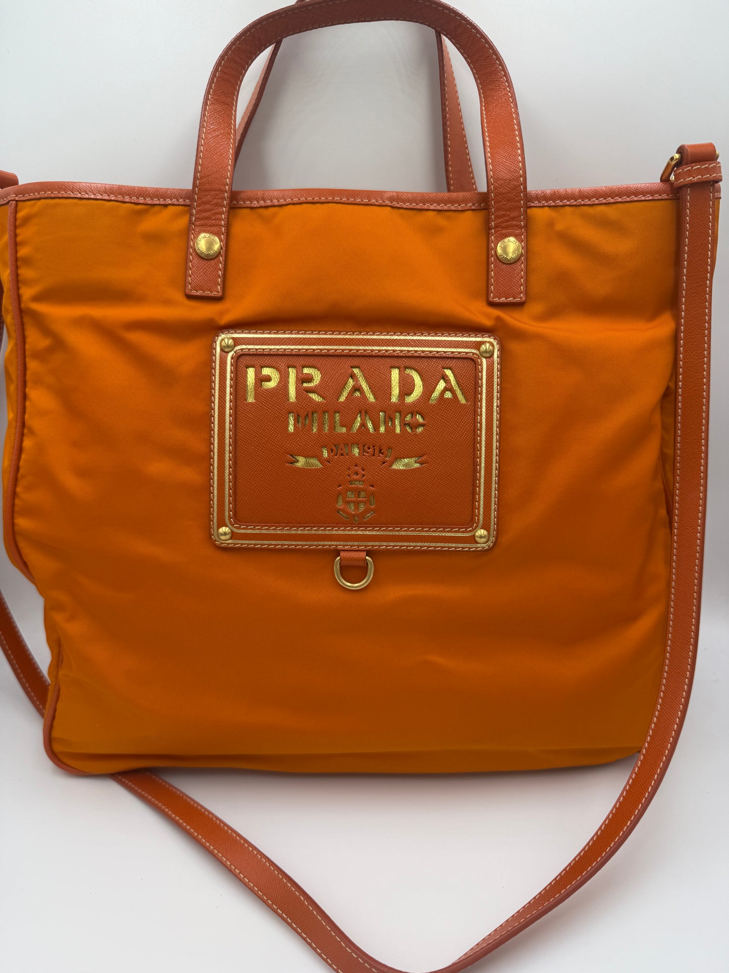 Prada Vibrant Orange Tessuto Nylon Handbag or crossbody BN1473