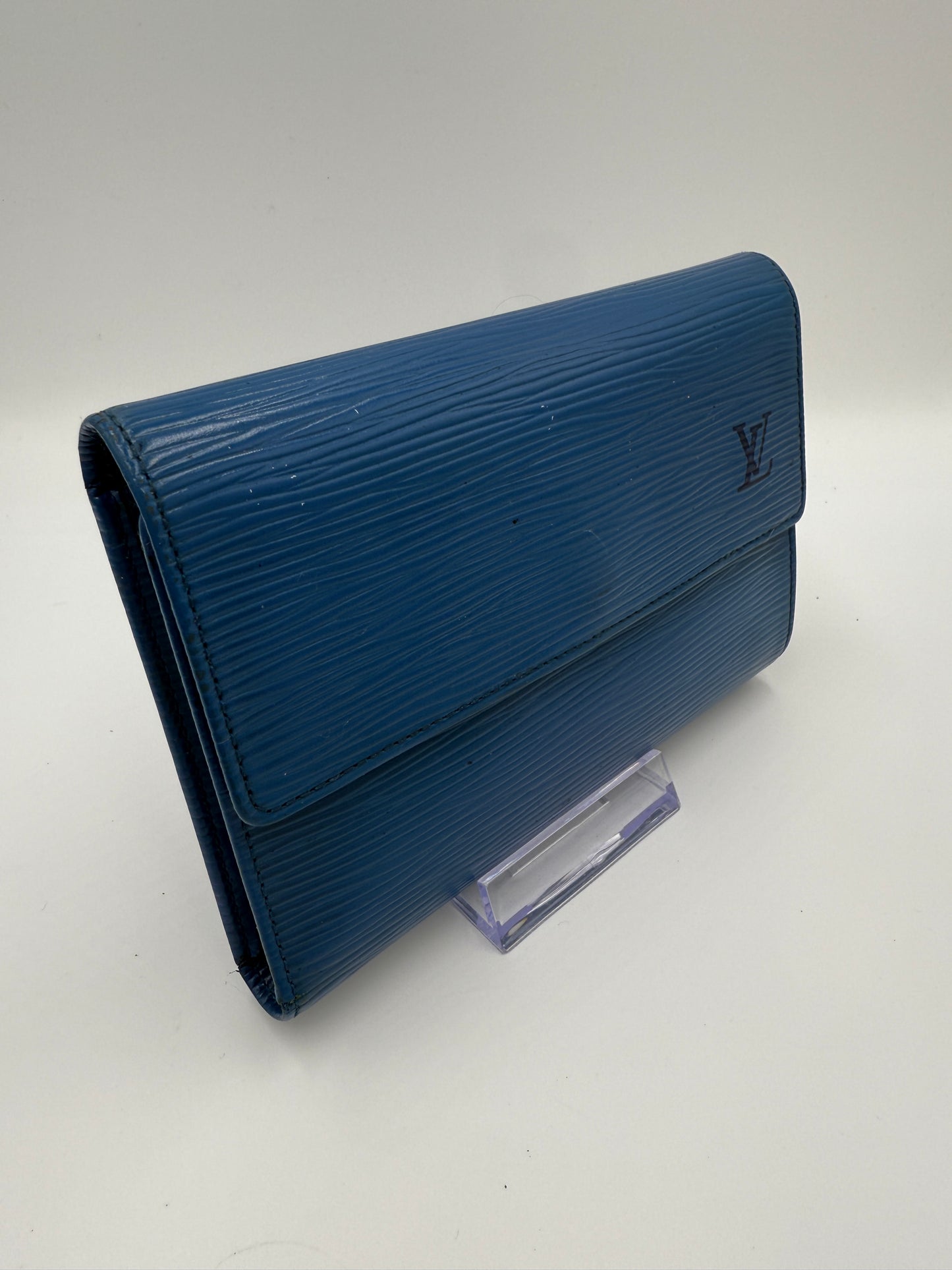 Louis Vuitton Blue Epi Leather Continental Compact Wallet SP0010