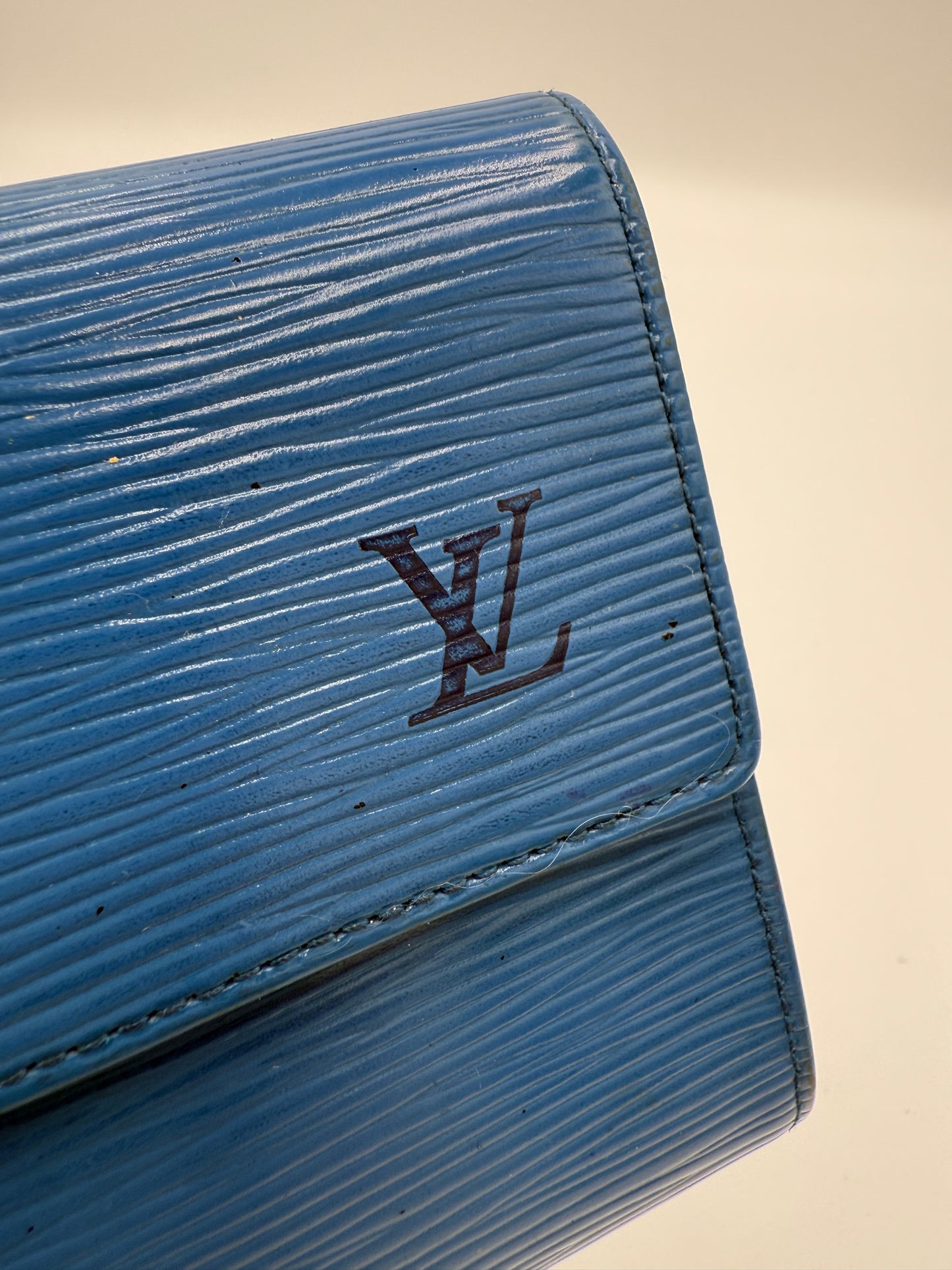 Louis Vuitton Blue Epi Leather Continental Compact Wallet SP0010