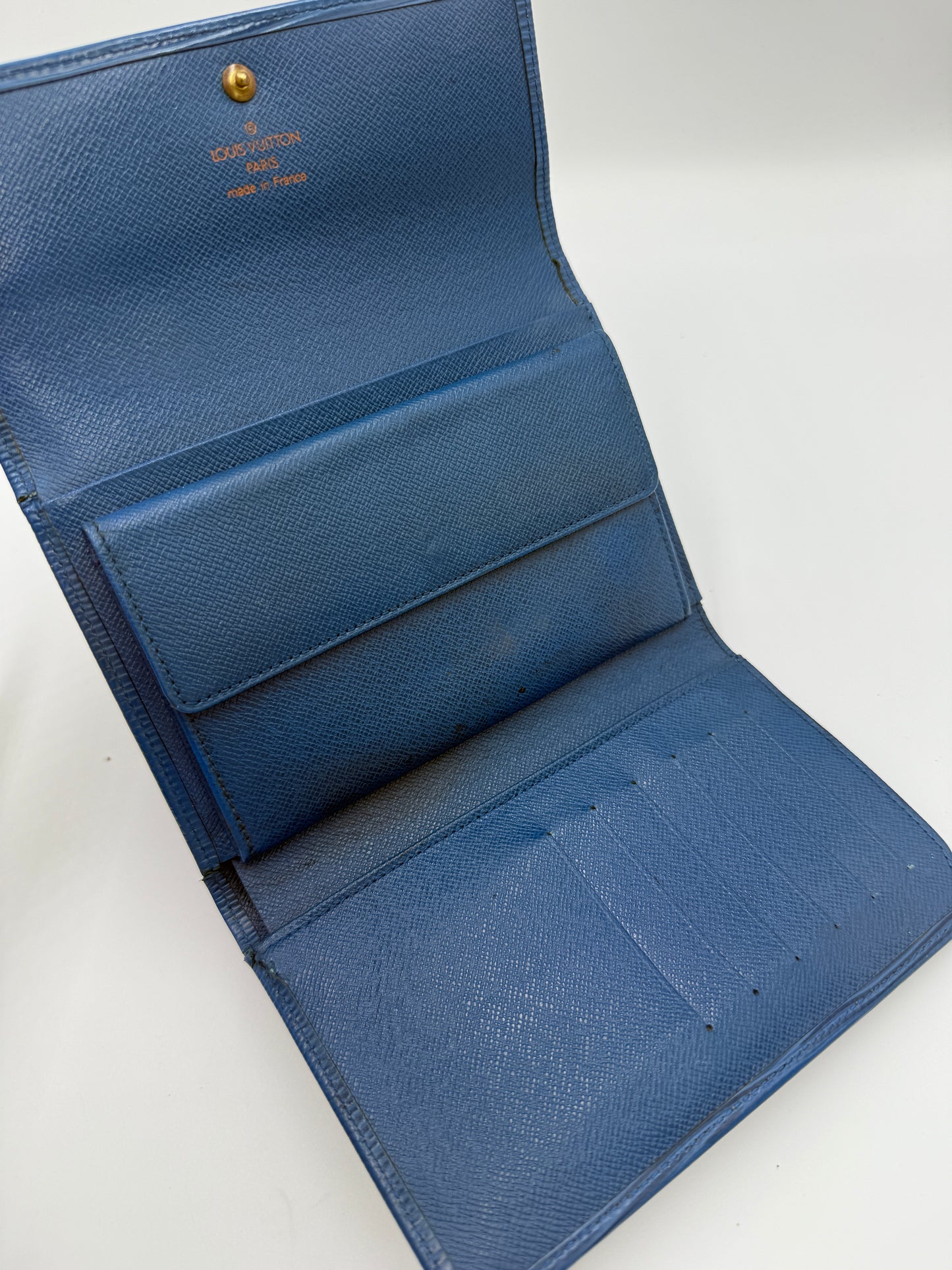 Louis Vuitton Blue Epi Leather Continental Compact Wallet SP0010