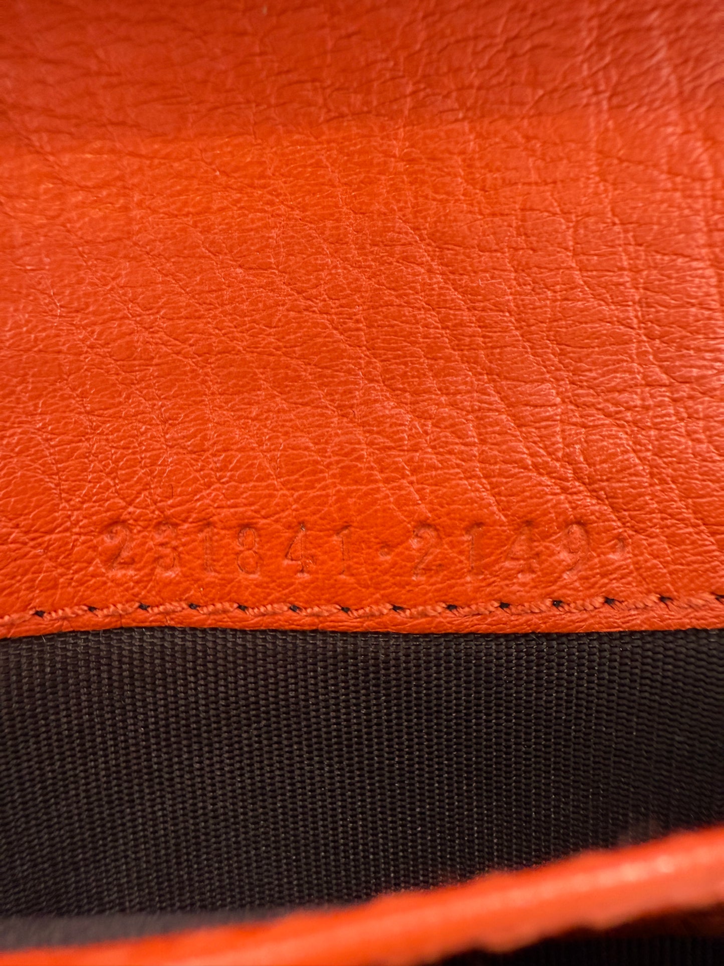 Gucci Burnt Orange Pebbled Leather Long Wallet