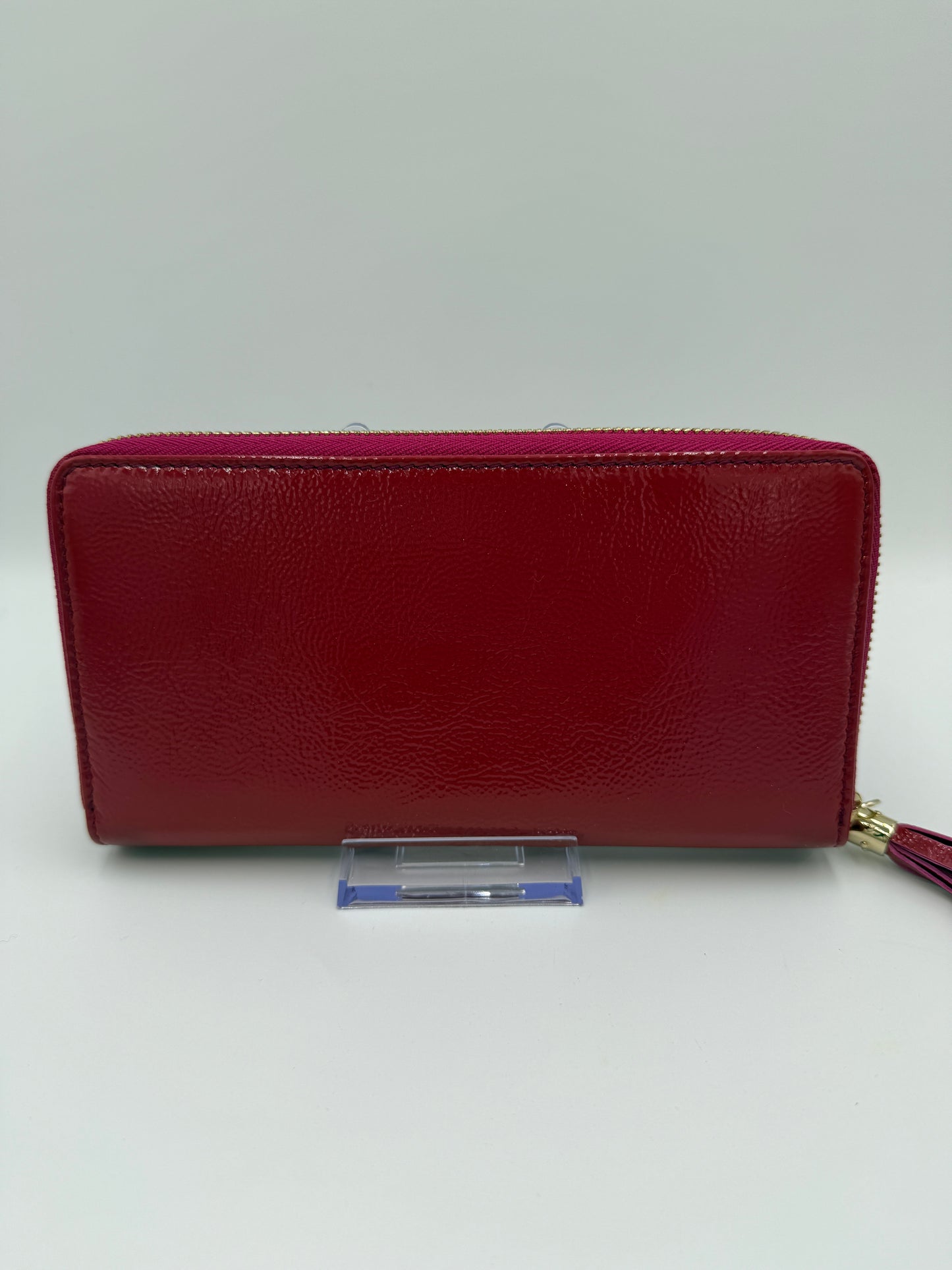 Gucci Soho Patent Leather Magenta Zippy Long Wallet