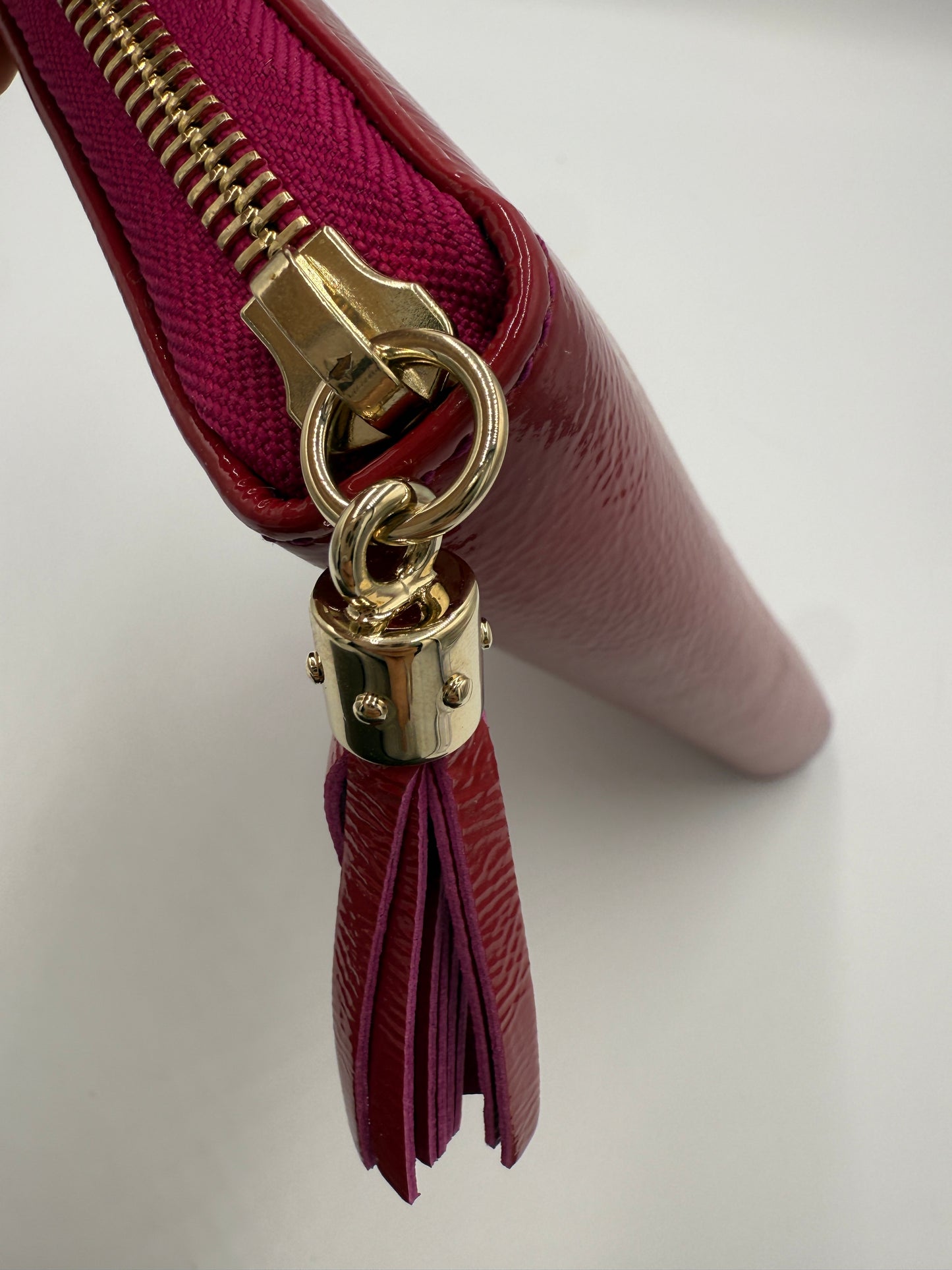 Gucci Soho Patent Leather Magenta Zippy Long Wallet