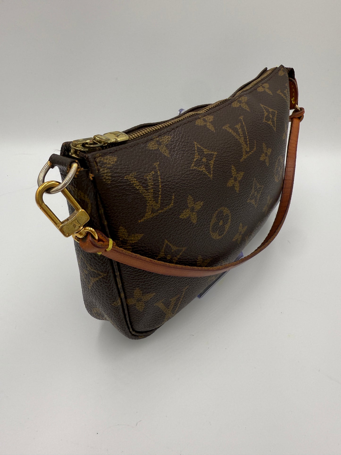 Louis Vuitton Monogram Coated Canvas Pochette with Vachetta Leather Strap AR0012