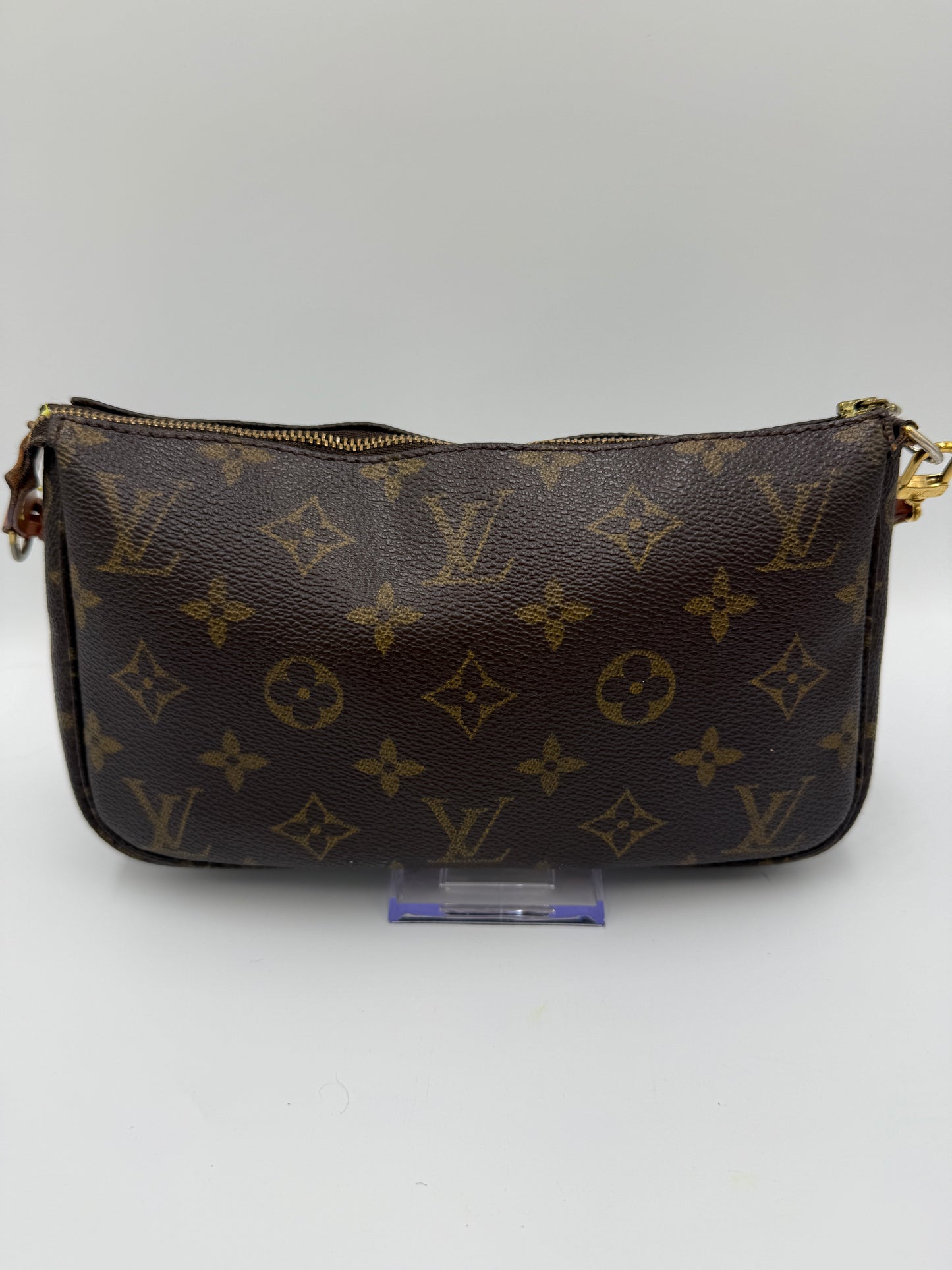 Louis Vuitton Monogram Coated Canvas Pochette with Vachetta Leather Strap AR0012