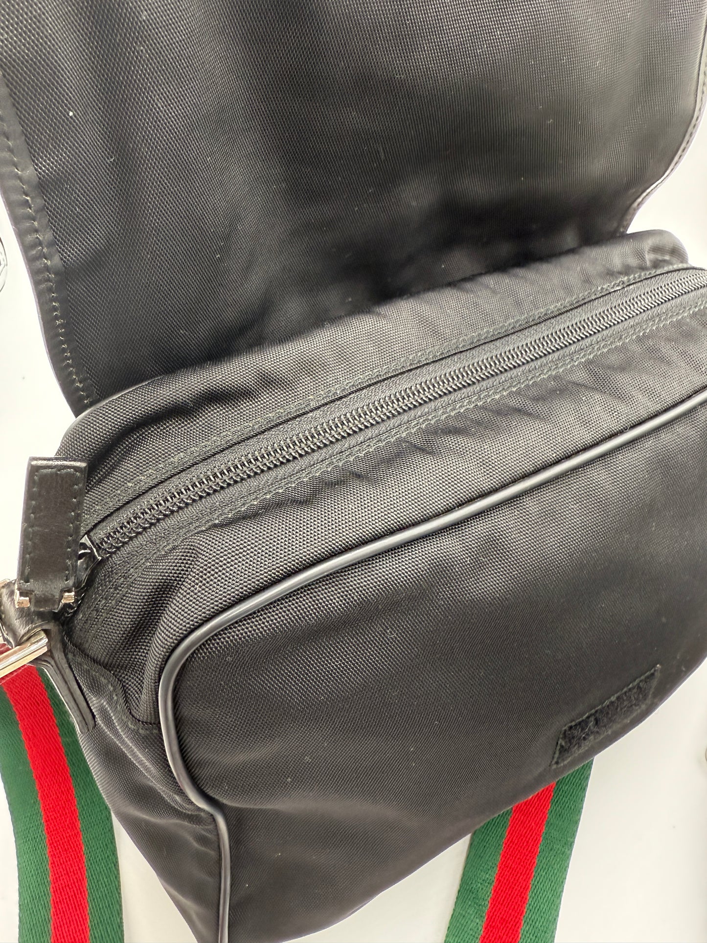 Gucci Black Nylon and Leather Crossbody Bag Multiple Straps