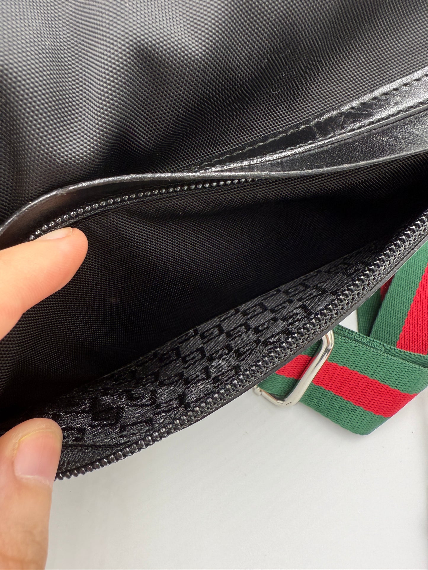 Gucci Black Nylon and Leather Crossbody Bag Multiple Straps