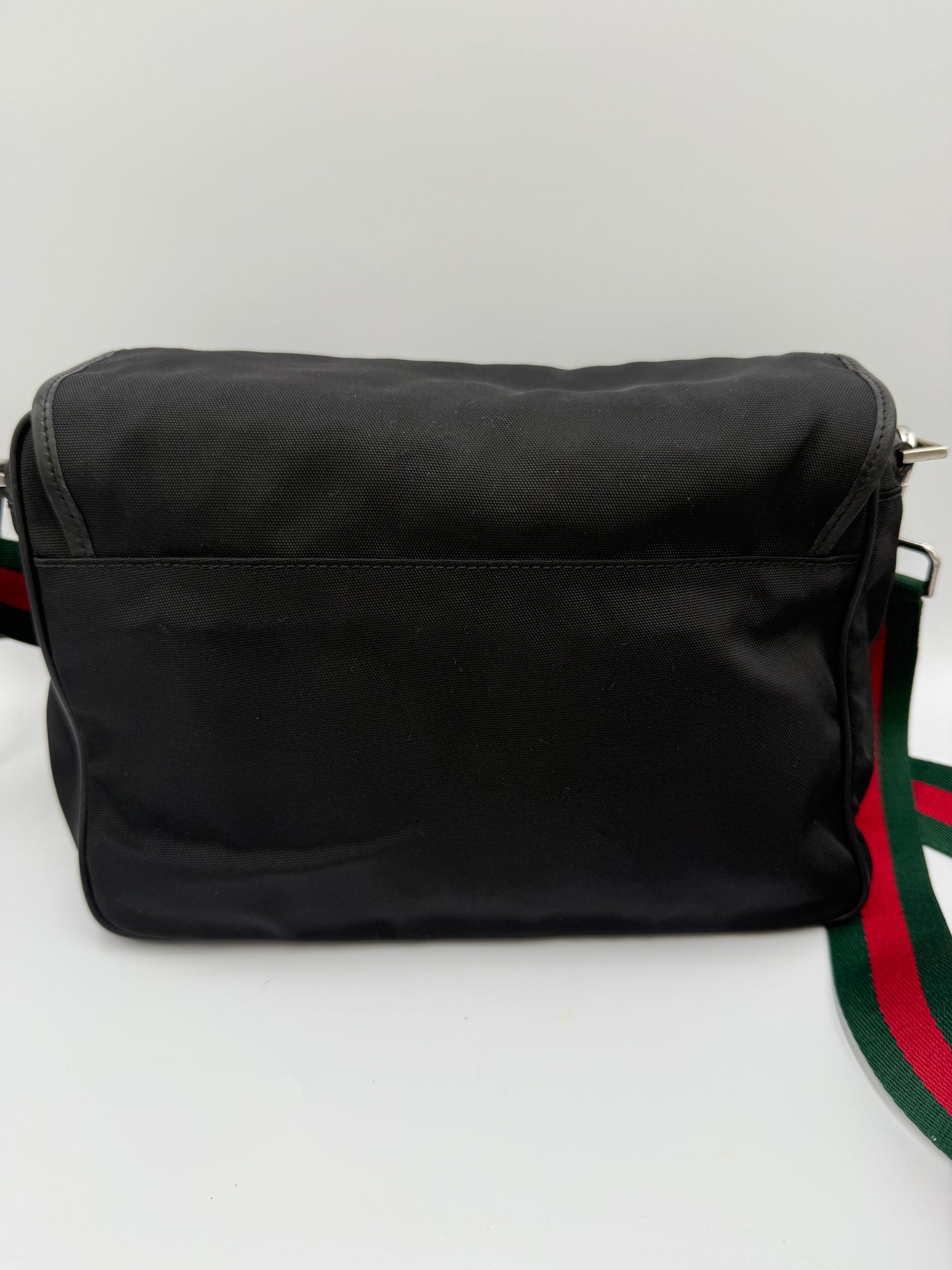 Gucci Black Nylon and Leather Crossbody Bag Multiple Straps